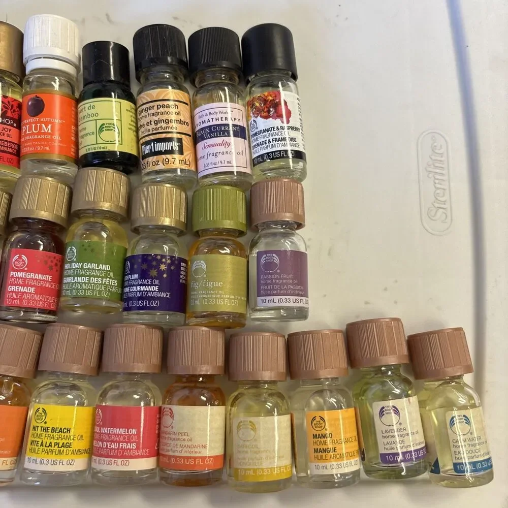Large Lot of The Body Shop Bath & Body Pier 1 White Barn Home Fragrance Oils 30